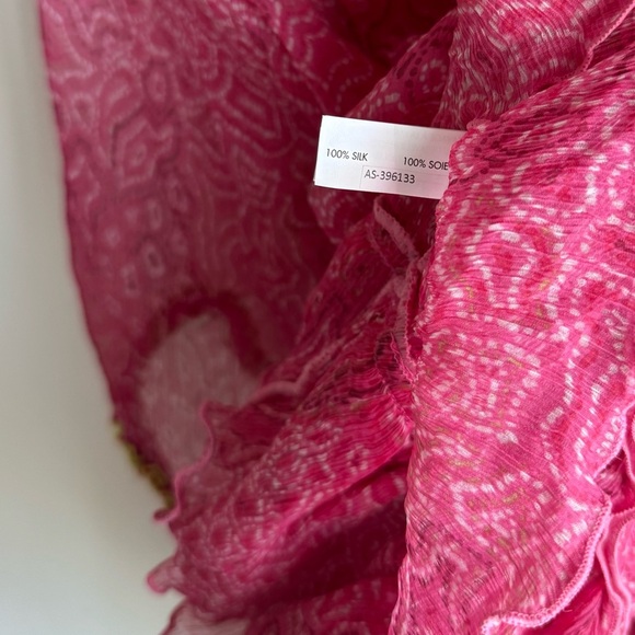 NWT Poupette St Barth Silk Pink Sea Water Poncho Nava Size OS - Picture 7 of 9